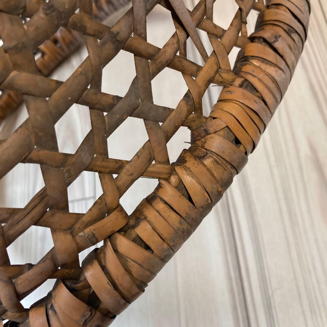 古民具 竹籠 カゴ 竹編み 茶摘み 昭和レトロ 古道具 民芸 リノベ バスケット