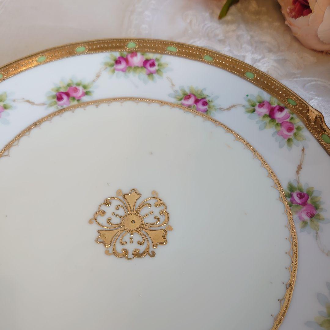 オールドノリタケ　大皿　ローズガーランド　金盛