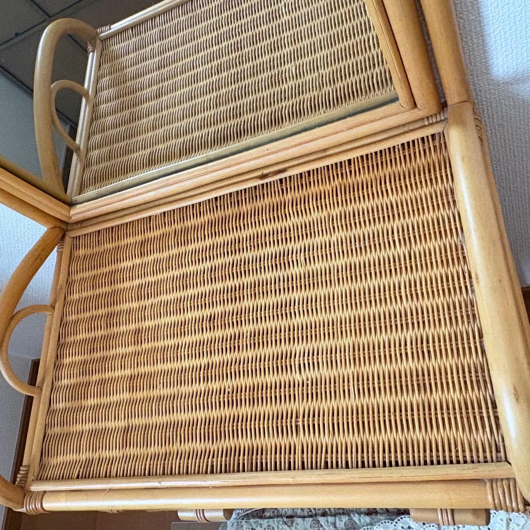 ラタン　籐家具　ドレッサー　鏡台　① 化粧台　木製　昭和レトロ　アンティーク