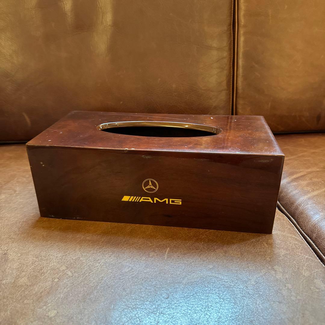 ウッド製ティッシュBOX※詳細不明　中古品