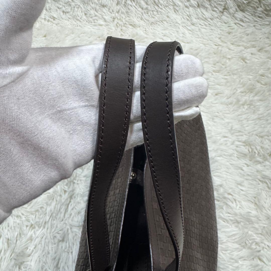 Max Mara トートバッグ　イントレチャート　カラー(ダークブラウン)