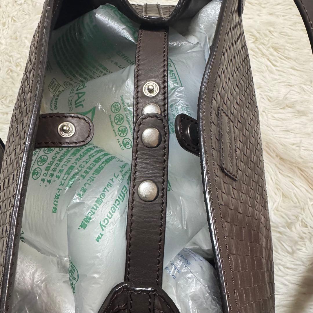 Max Mara トートバッグ　イントレチャート　カラー(ダークブラウン)