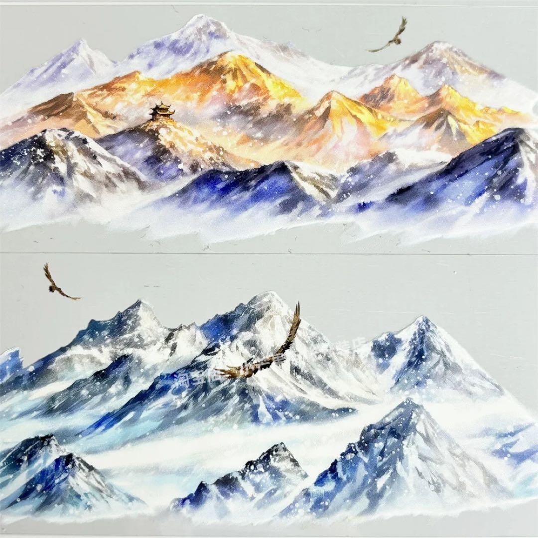 【9506】海外　5m巻　PETマスキングテープ　雪山　自然景色　背景系