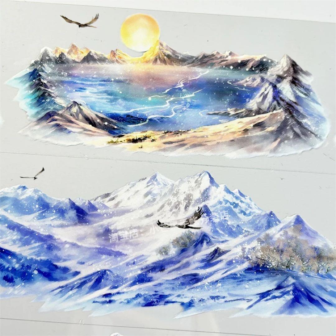 【9506】海外　5m巻　PETマスキングテープ　雪山　自然景色　背景系