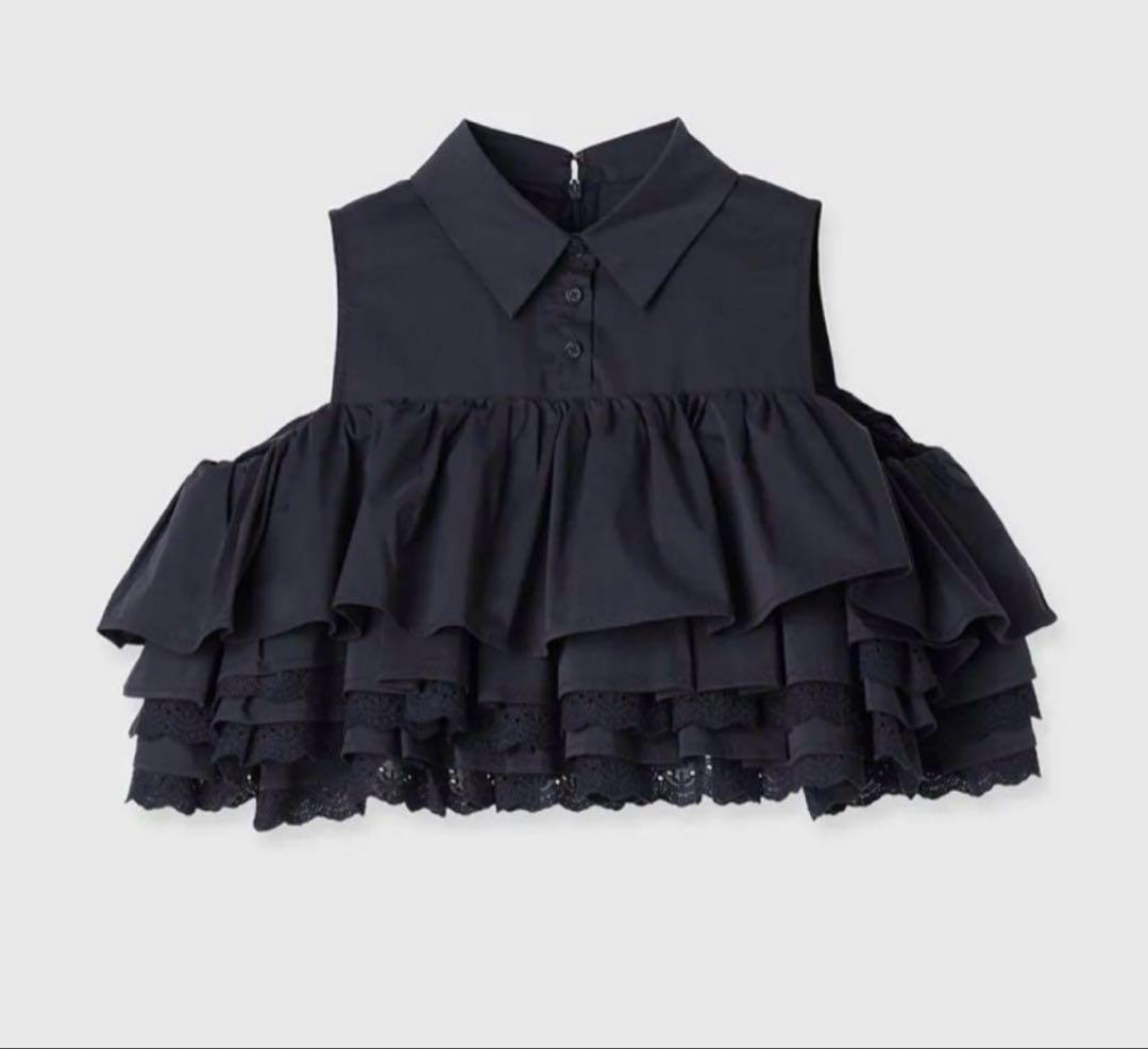 eimyistoire フリル シャツ ブラウス ネイビー