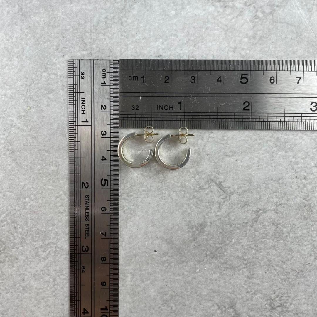 箱袋付き ティファニー オープン アトラス フープ ピアス シルバー WH7fe