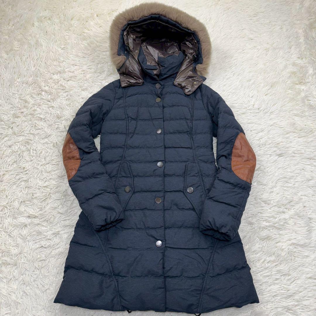 美品✨デュベティカ アンドロクレア エルボーパッチ ダウンコート ラクーンファー