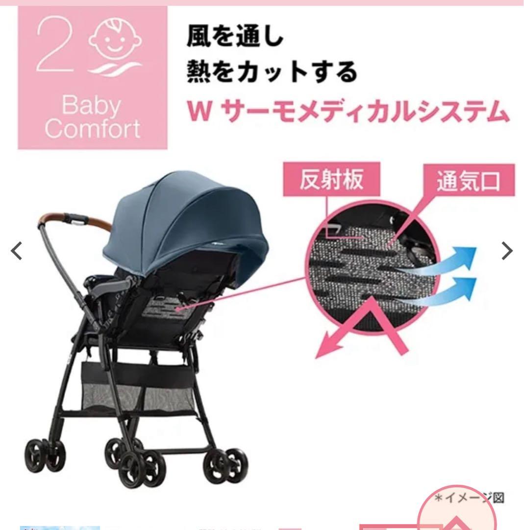 新品未使用　Aprica カルーンAB ブルー　折りたたみベビーカー