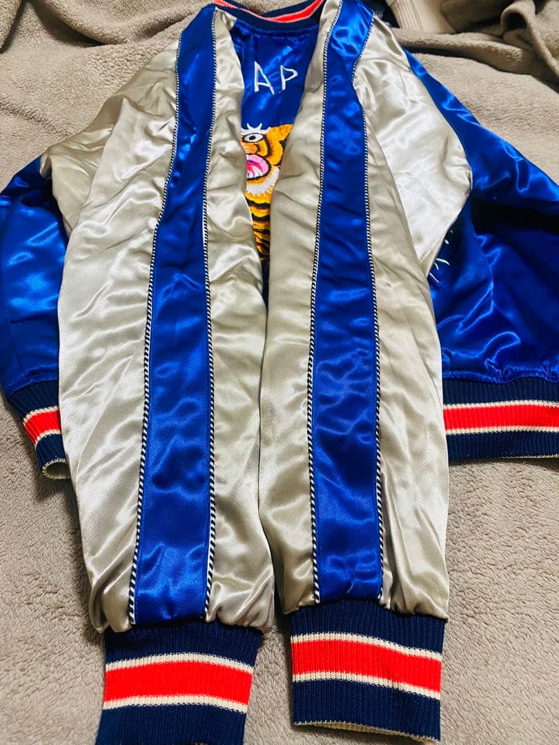 90s ALASKA ２面用 日本限定 虎 スカジャン サテン vintage