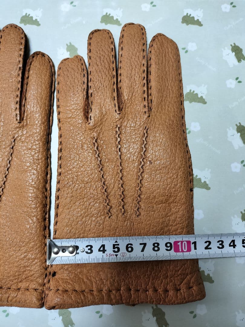 未使用　ペッカリー革手袋　カシミヤライニング　キャメル