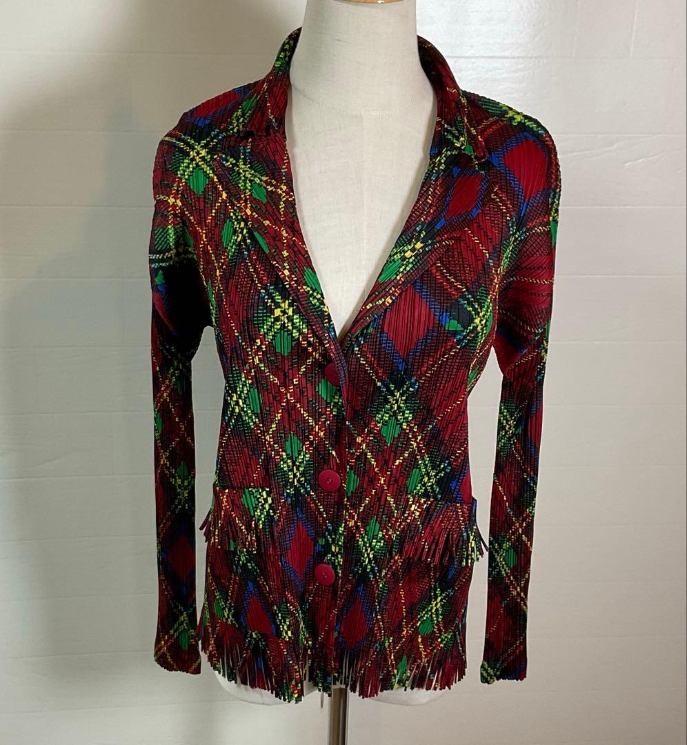 プリーツプリーズ　PLEATS PLEASE イッセイミヤケ　フリンジジャケット