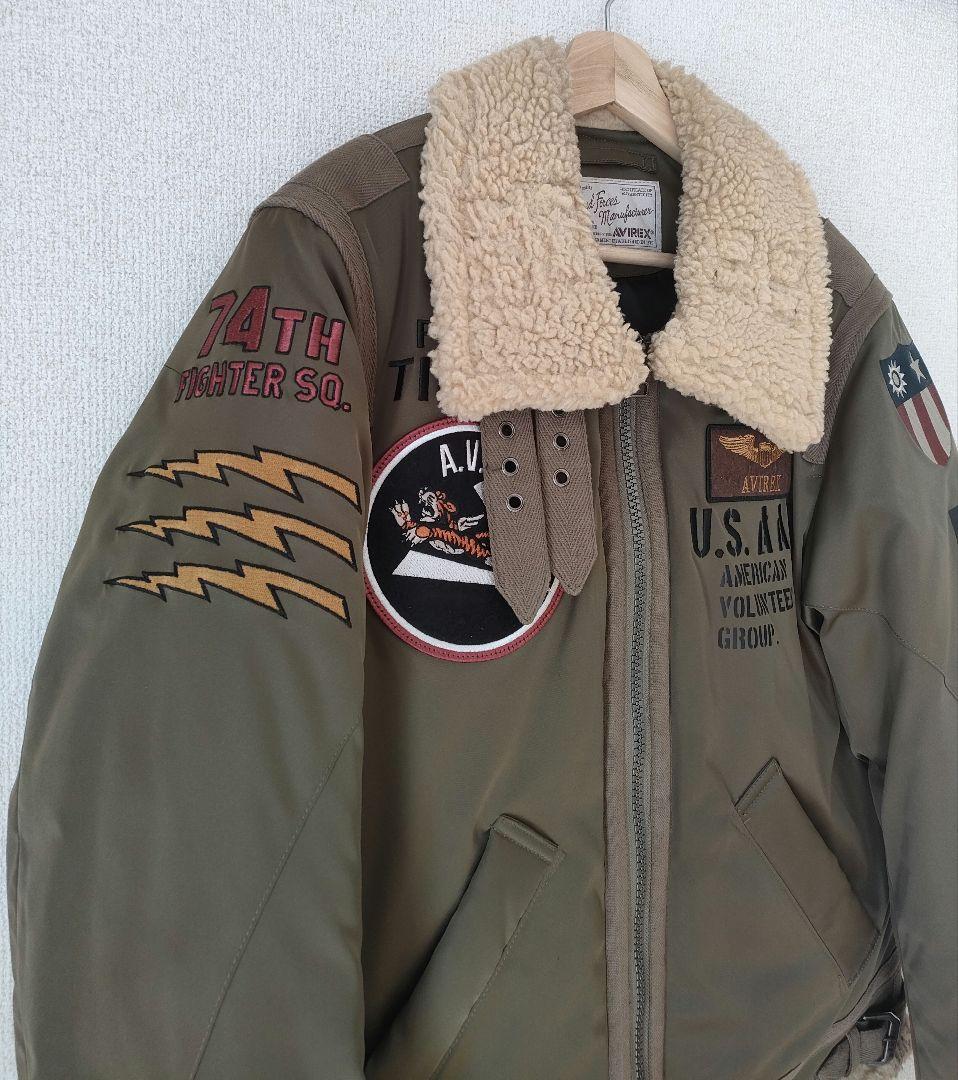 AVIREX B-3 フライトジャケット カーキ Lサイズ アウター