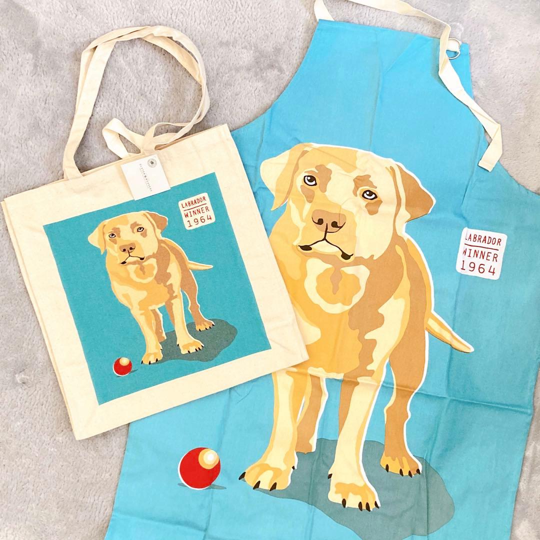 mota　ラブラドール　犬柄とネコ柄　エプロンとトートバッグセット　4点