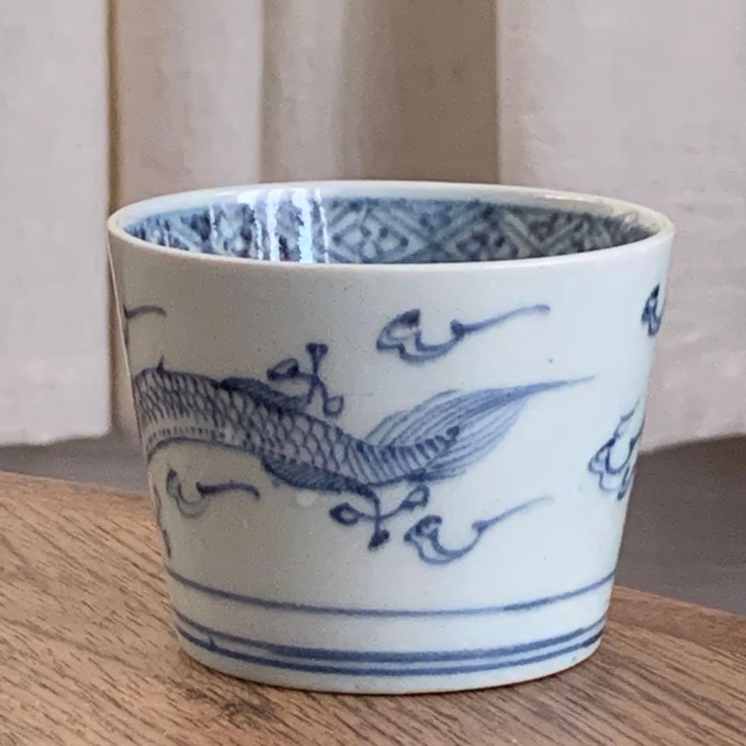 古伊万里 蕎麦猪口 龍 染付