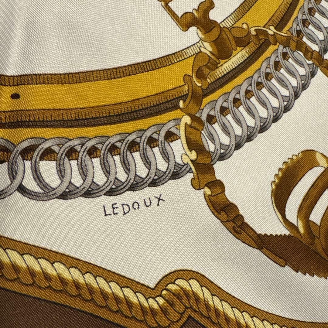 エルメス　シルクスカーフ　87×87 ブラウン系