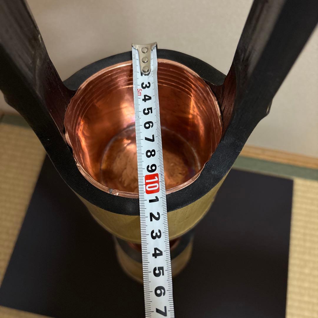 50 美品　根付き　三重切り　三重切　 生け花　生花　竹花入れ　竹筒　華道具