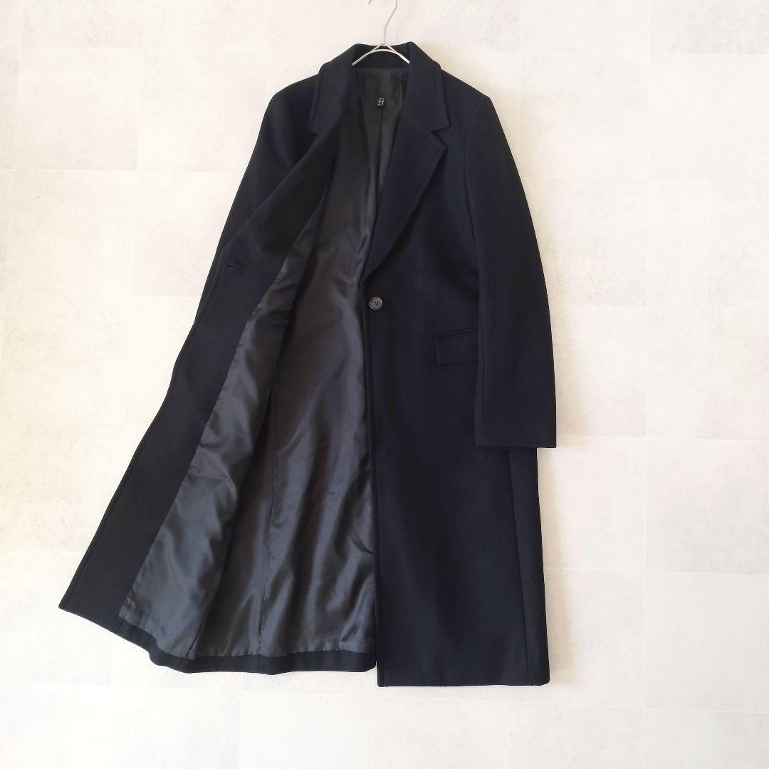 iCB シェルメルトンチェスターコート ロング丈コート Mサイズ 黒