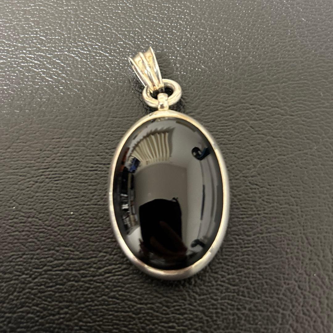 アクアシルバー　オニキス　ペンダントトップ