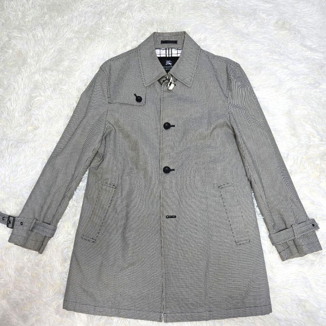 バーバリーブラックレーベル　ノバチェック　ステンカラーコート Mサイズ　千鳥格子