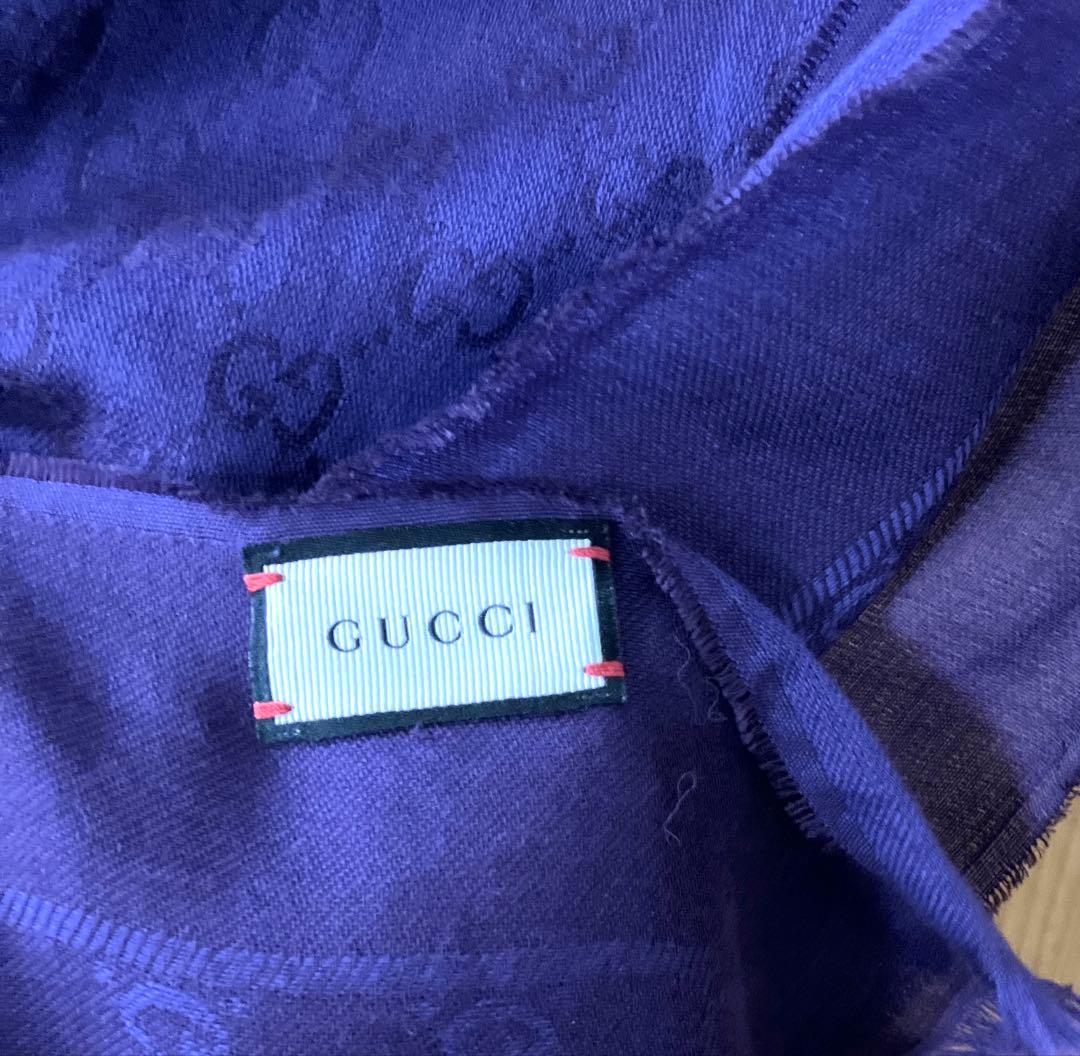 GUCCI グッチ 大判　紫 ストール 190×60cm