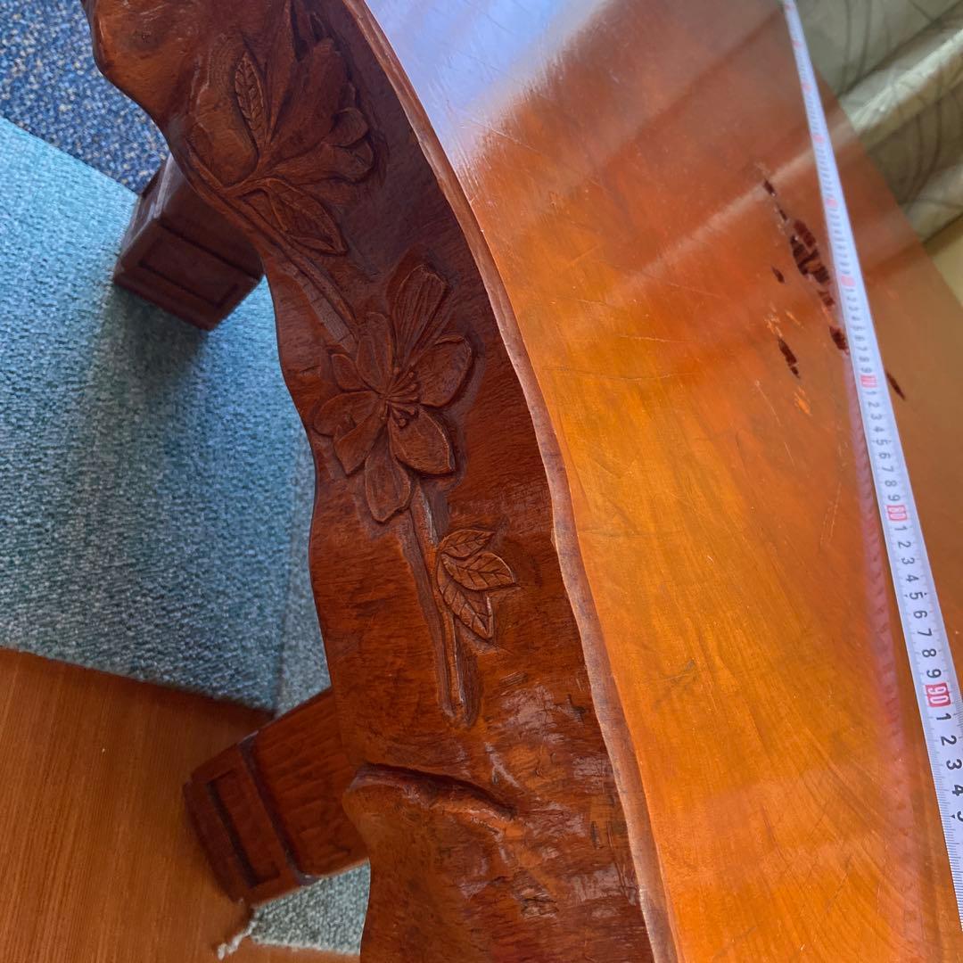 ☆木製 不規則形状 座卓テーブル　直接引き取りorたのめる便（送料別です）