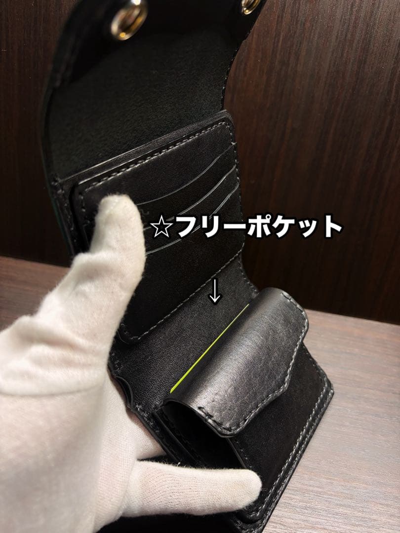 牛ヌメ革　ハンドメイド　折り財布 栃木レザー（ワイルドサドル）メンズ　ライダース
