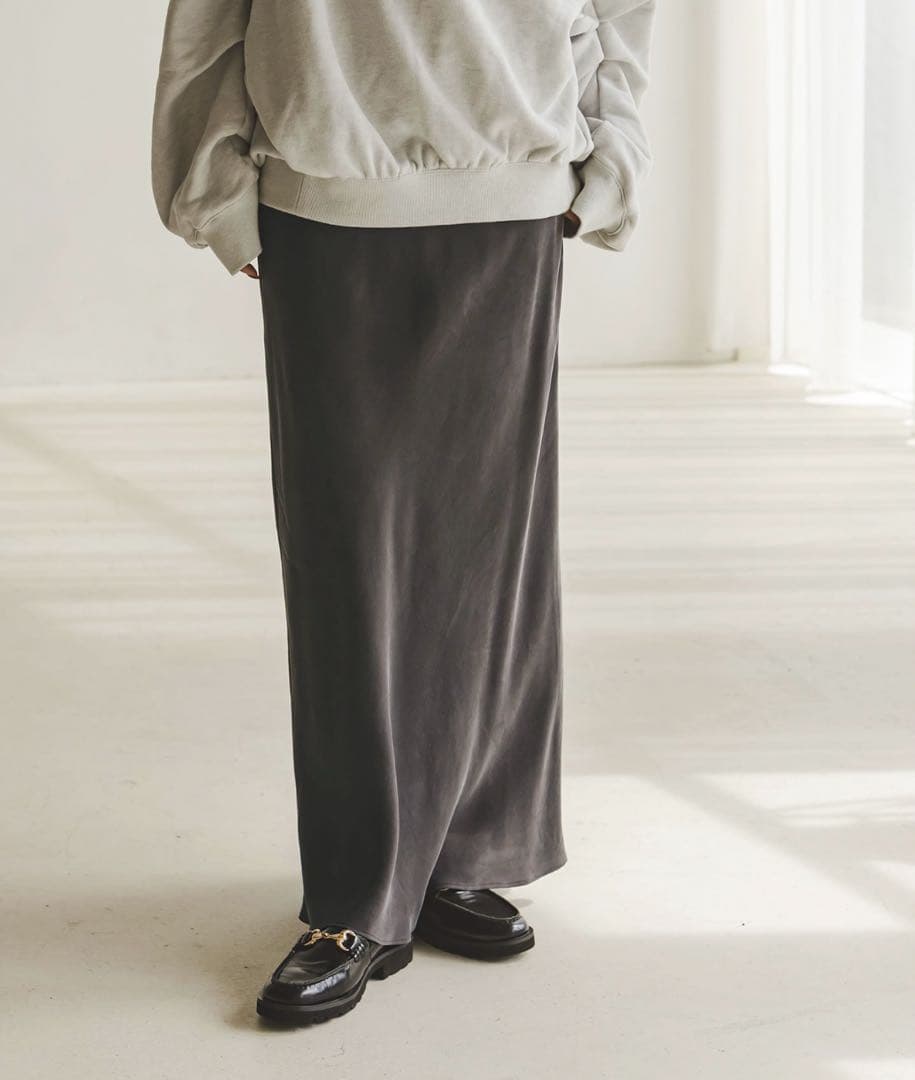 美品　ノーブル キュプラナローAラインスカート