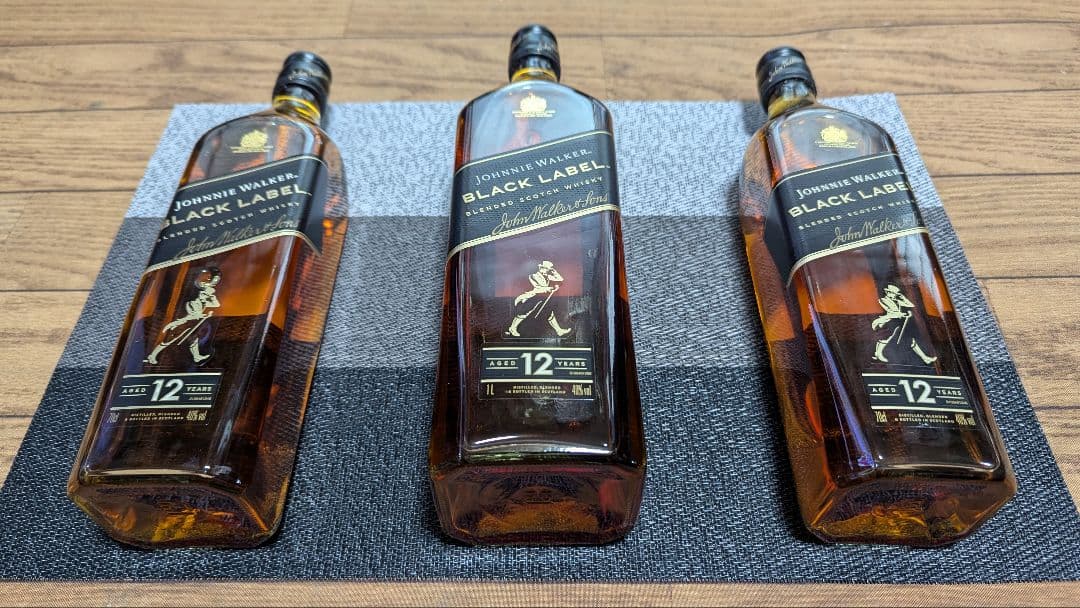 ジョニーウォーカー ブラックラベル 12年 3本セット　新品未開封