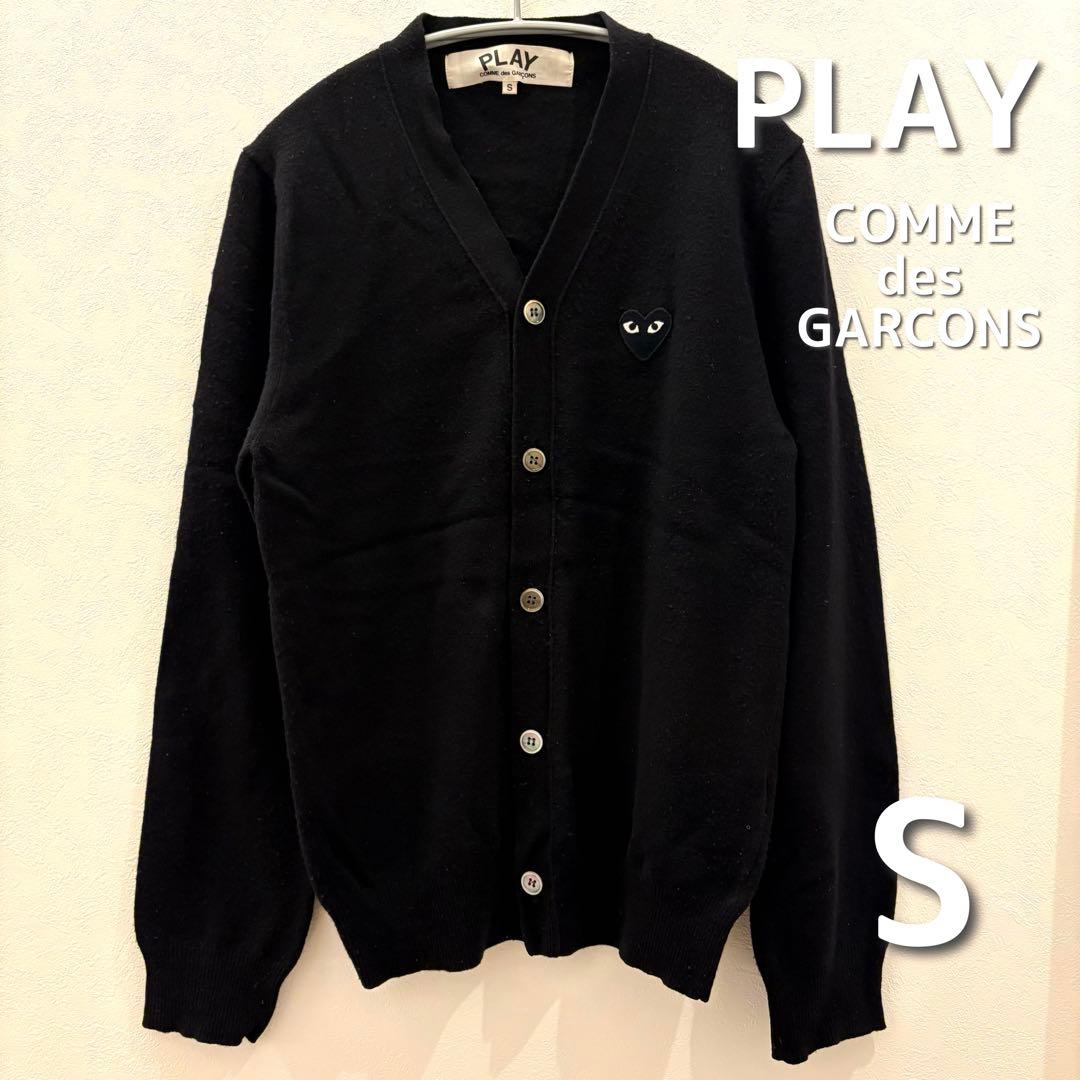 PLAY COMME des GARCONS Vネック カーディガン 黒ハートS