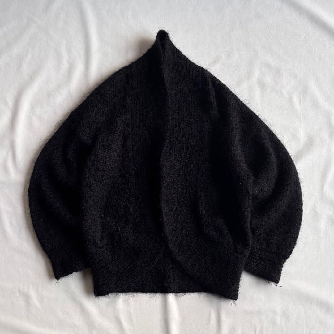 トップス 90s VINTAGE black mohair knit cardigan