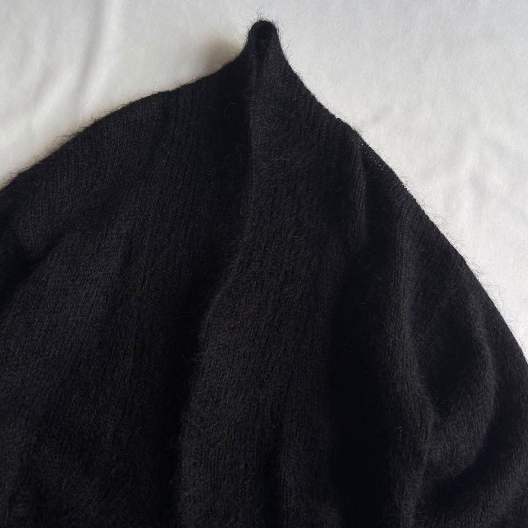 トップス 90s VINTAGE black mohair knit cardigan