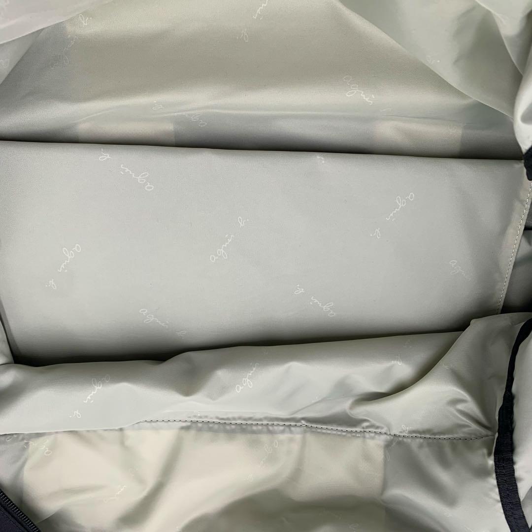 未使用級 アニエスベー ボヤージュ ボストンバッグ 2way ナイロン 牛革 黒