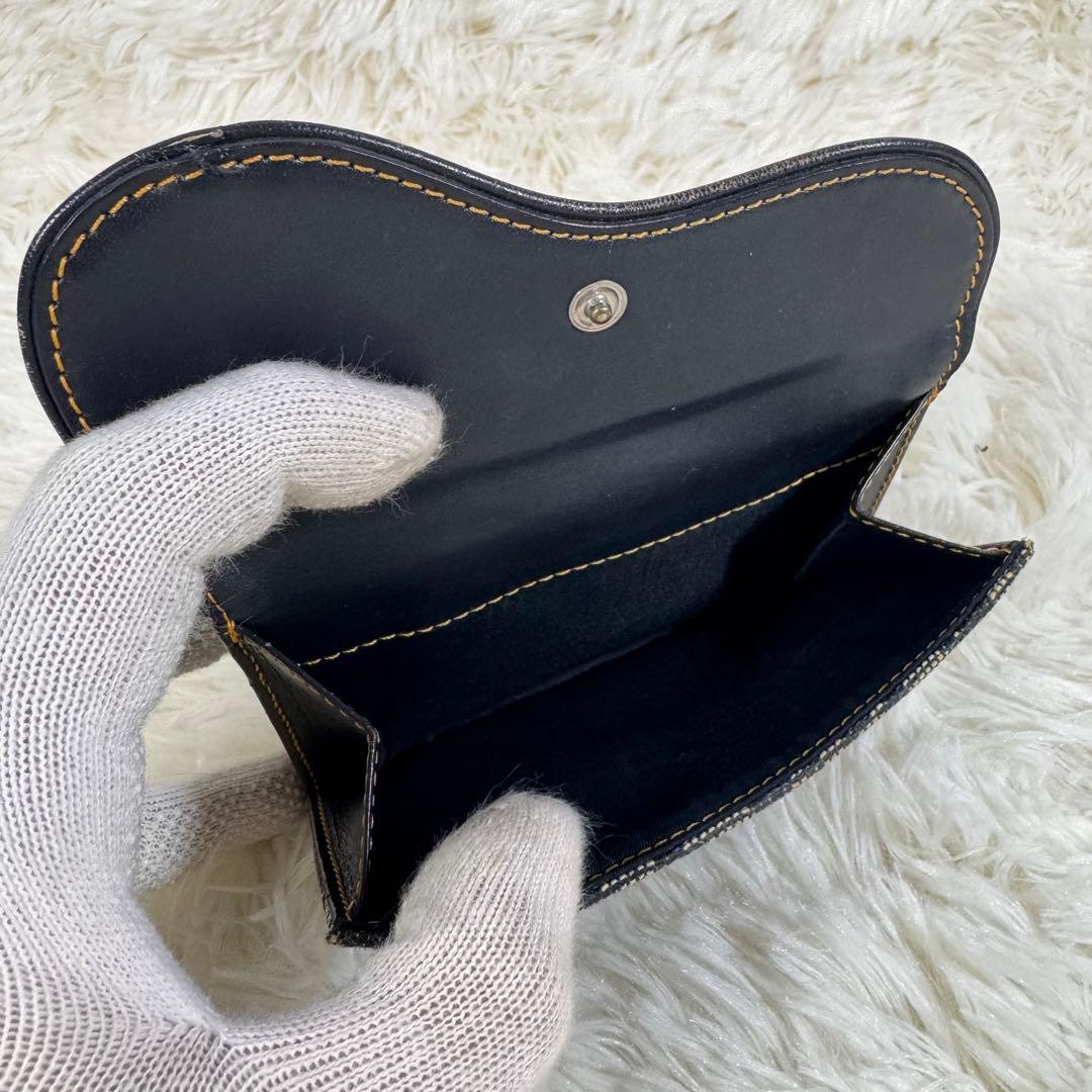 Dior ディオール　折財布　キャンバス　トロッター　オブリーク レザー　ボタン