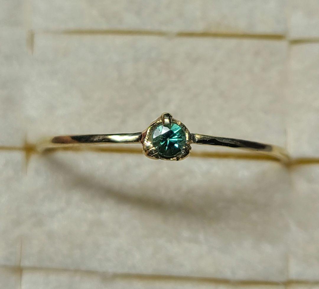 非加熱のオールドピース★ブラジルバターリャパライバトルマリンリング10金★