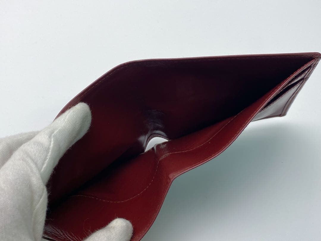 美品 カルティエ Cartier マストライン 二つ折り財布 ボルドー 箱付き