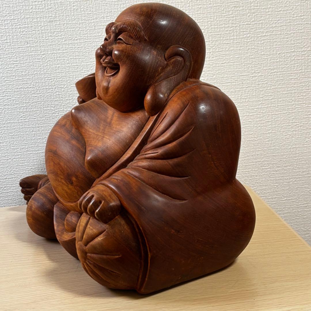 木彫り　特大　布袋様　七福神　置物　商売繁盛　開運