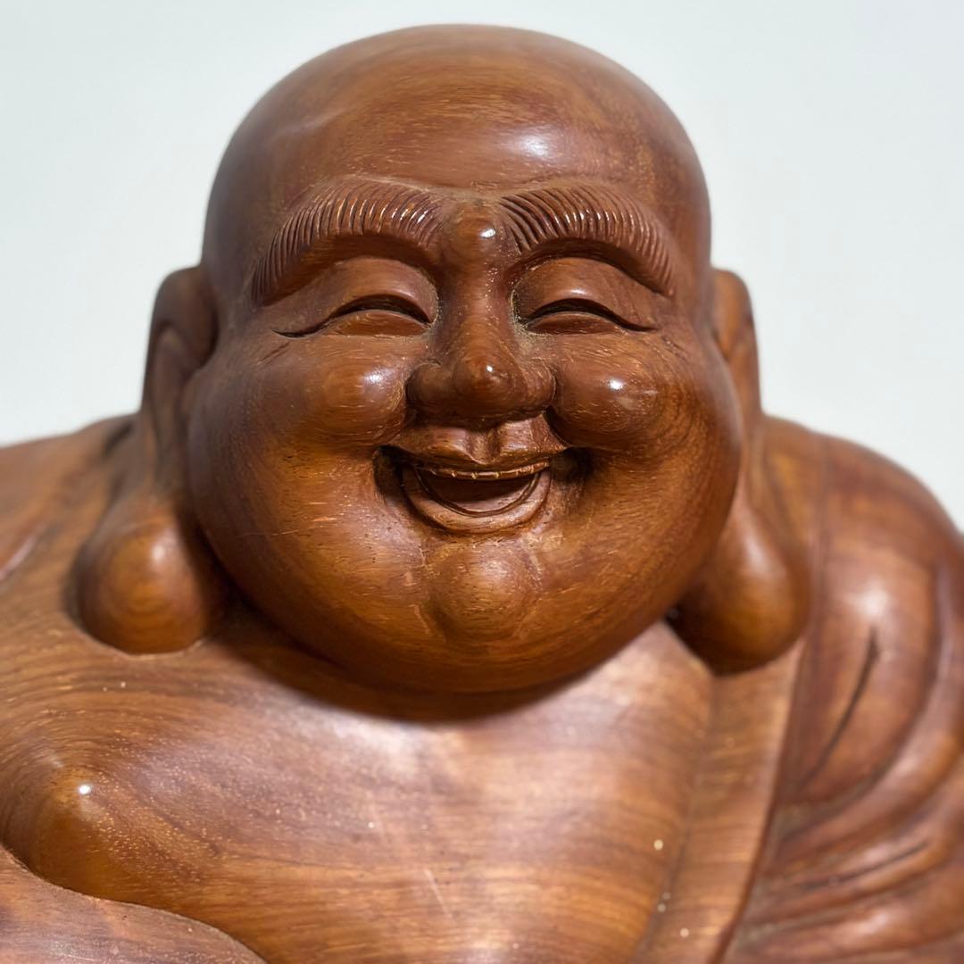 木彫り　特大　布袋様　七福神　置物　商売繁盛　開運