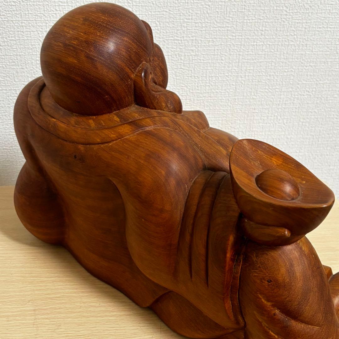 木彫り　特大　布袋様　七福神　置物　商売繁盛　開運