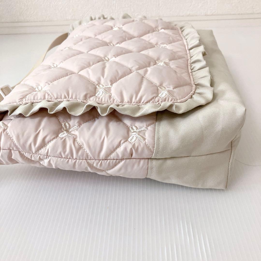 図書バッグ✖️3 ヌビ　リボン刺繍　リボンキルト　ハートキルト