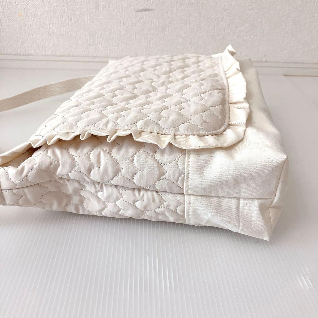 図書バッグ✖️3 ヌビ　リボン刺繍　リボンキルト　ハートキルト