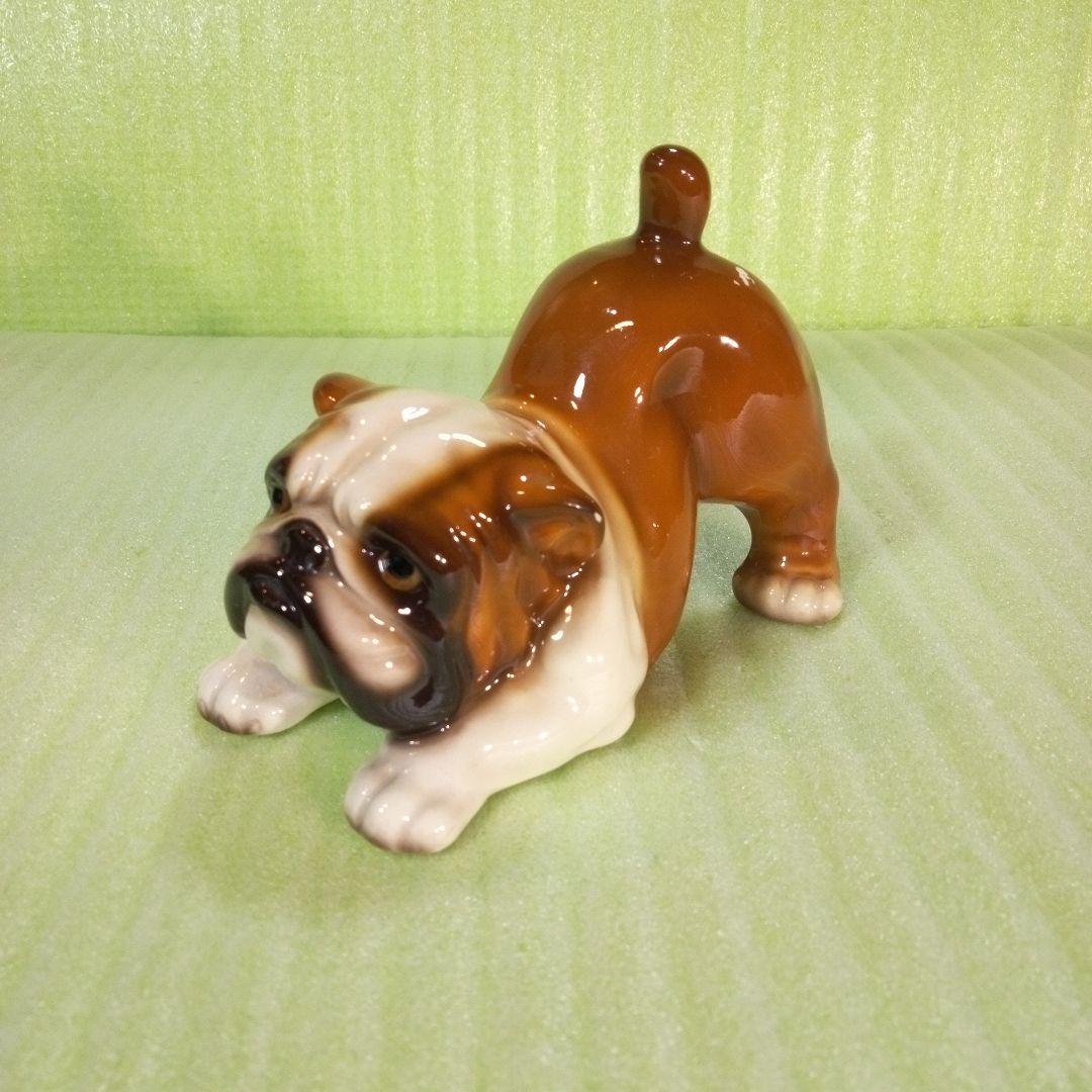 HK　D179B　陶器製と思われるブルドッグの置物　Bulldog　フィギュア
