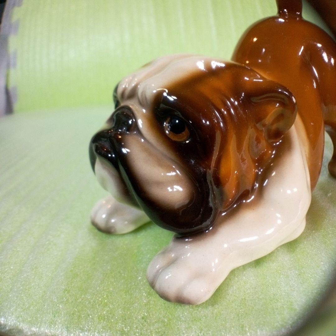 HK　D179B　陶器製と思われるブルドッグの置物　Bulldog　フィギュア