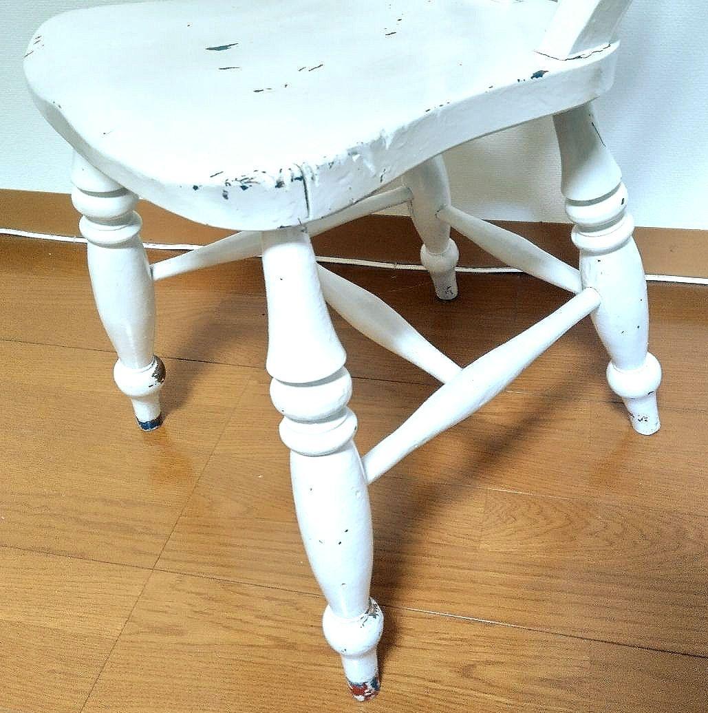 アンティーク ヴィンテージ ホワイトペイント ウインザー チェア