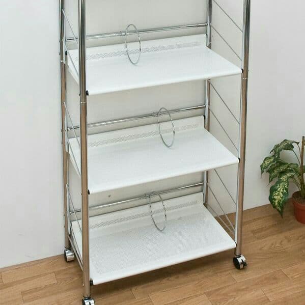 calme スチールラック 4段　BK/WH