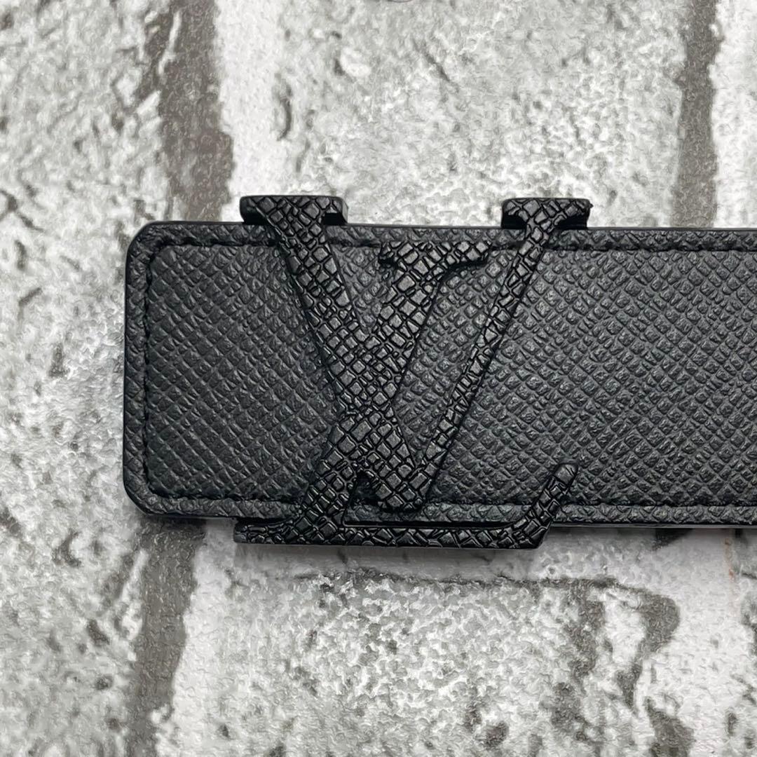 付属品完備 ルイヴィトン ベルト イニシャル LVロゴ タイガ 黒 85サイズ