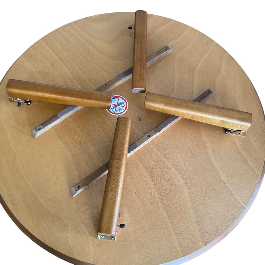 HR786 【木目が素敵な】ちゃぶ台　折りたたみ　円卓　丸テーブル　座卓