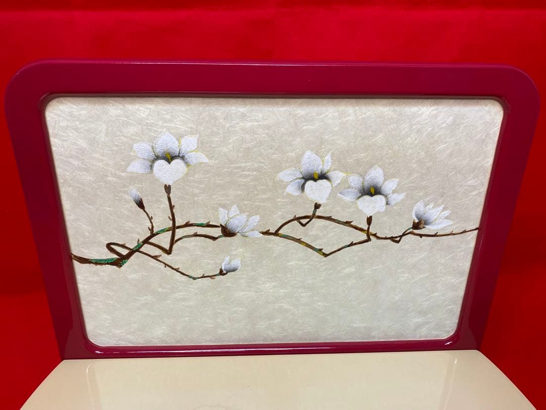 雛人形　草園作　木目込人形　親王五人飾り桜型台