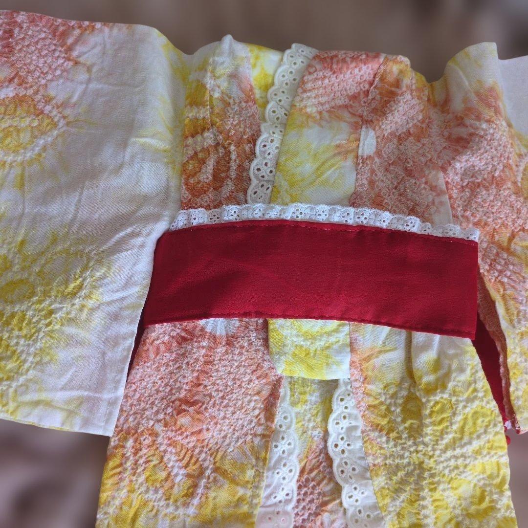 最終お値下げ♥️petittiara有松絞り浴衣、兵児帯ss新品