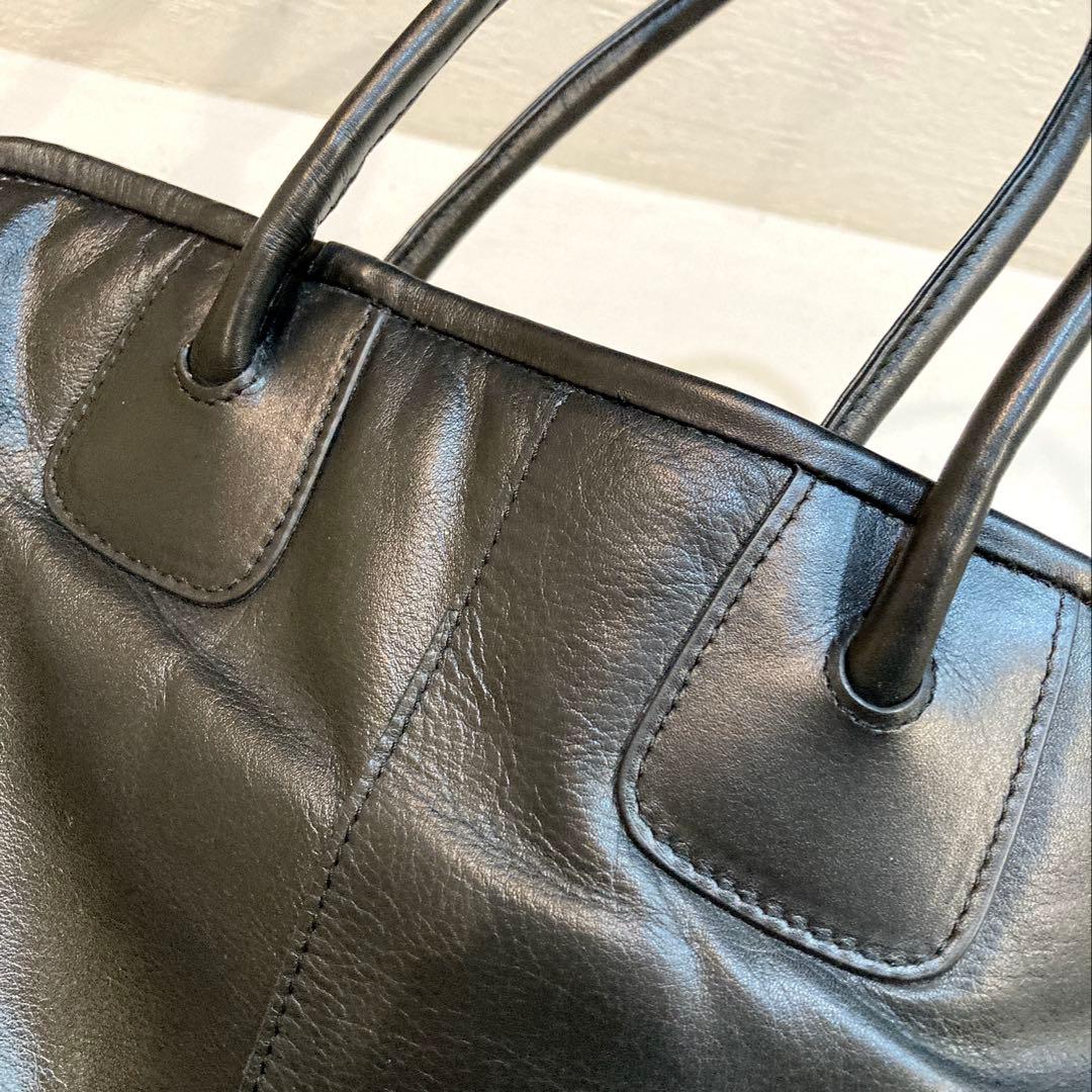 【美品】ear PAPILLONNER エンボスボストンバッグ Lサイズ　黒