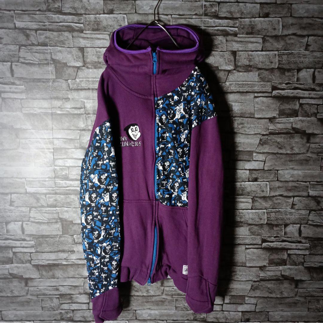 ここまでやる？☆パンクドランカーズ忍者パーカー 切替忍者柄 刺繍 忍者フード